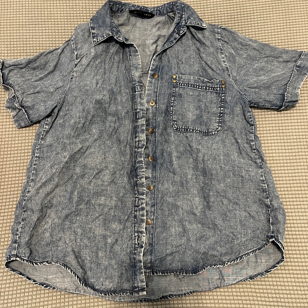 Jane + Delancey Casual Denim Blue Women’s Shirt